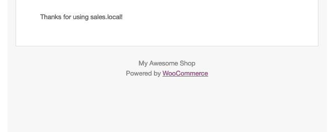 Пример письма с надписью Работает на WooCommerce