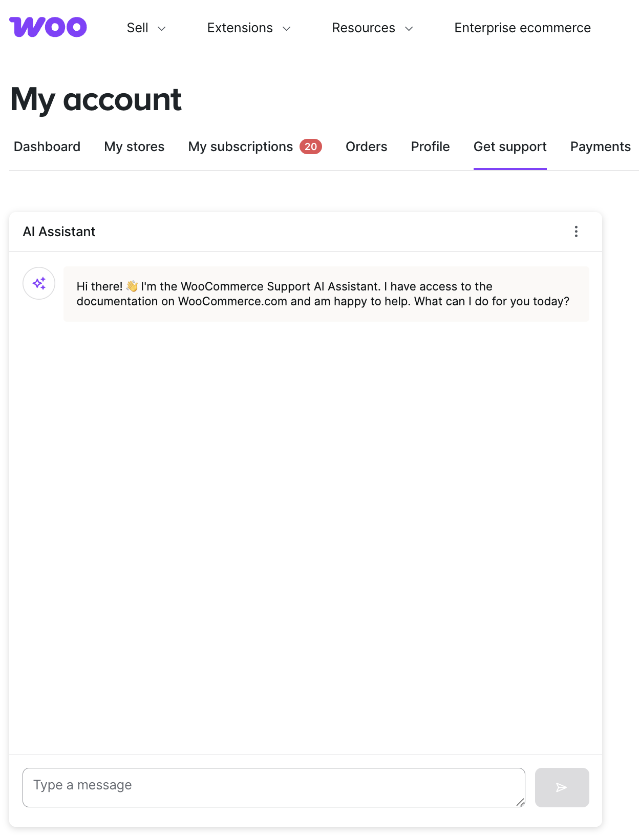 ИИ-ассистент WooCommerce в личном кабинете